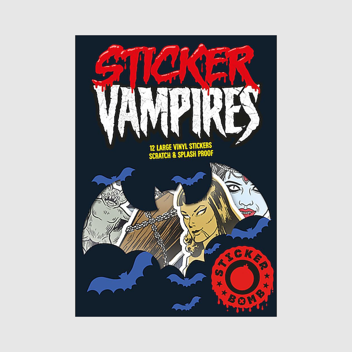 Sticker Vampires: 12 Large Vinyl Stickers Scratch & Splash Proof