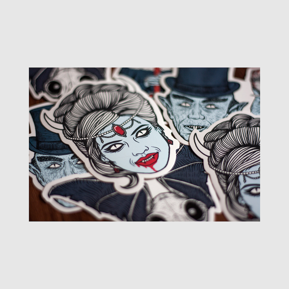 Sticker Vampires: 12 Large Vinyl Stickers Scratch & Splash Proof